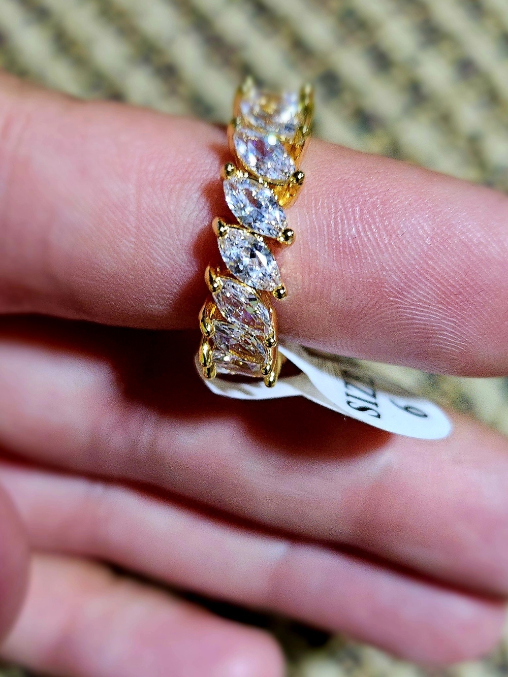 18k Gold Filled Marquise-Cut Diagonal Eternity-Style Band
